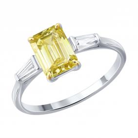 Золотое кольцо SOKOLOV 9010308-3-5 с бриллиантом выращенным 9010308-3-5 фото