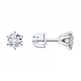 Серьги из белого золота SOKOLOV 9020051-47 с бриллиантом 9020051-47 фото