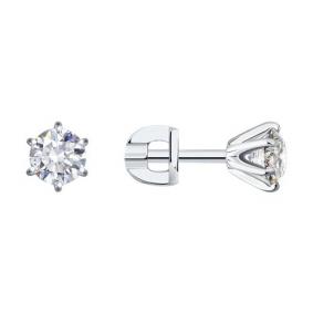 Серьги из белого золота SOKOLOV 9020051-5 с бриллиантом выращенным 9020051-5 фото