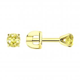 Серьги из лимонного золота SOKOLOV 9020086 с бриллиантом 9020086 фото