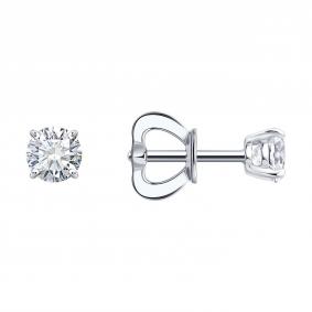 Золотые серьги SOKOLOV 9020105-3-5 с бриллиантом выращенным 9020105-3-5 фото