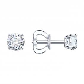 Золотые серьги SOKOLOV 9020106-3-5 с бриллиантом выращенным 9020106-3-5 фото