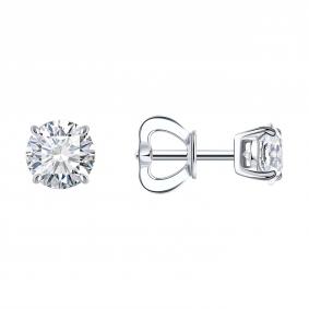 Золотые серьги SOKOLOV 9020107-3-5 с бриллиантом выращенным 9020107-3-5 фото