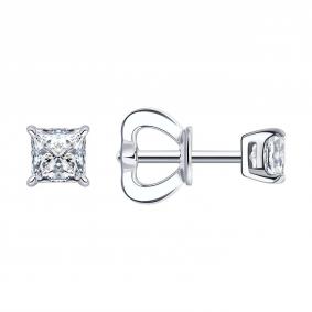 Золотые серьги SOKOLOV 9020108-3-5 с бриллиантом выращенным 9020108-3-5 фото