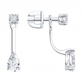 Золотые серьги SOKOLOV 9020114-3-5 с бриллиантом выращенным 9020114-3-5 фото