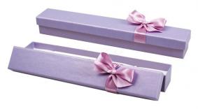 Футляр картонный с лентой на крышке под тонкий браслет и маленькую ложечку серия Перламутровая классика 90605-фио 90605-фио фото