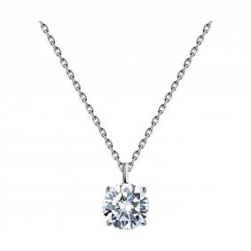 Колье из белого золота SOKOLOV 9070017-5 с бриллиантом выращенным 9070017-5 фото