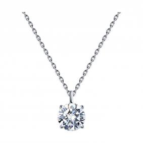 Колье из белого золота SOKOLOV 9070077-5 с бриллиантом выращенным 9070077-5 фото