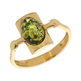 Золотое кольцо Дарвин 910010009aa с янтарём 910010009aa фото