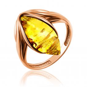Золотое кольцо Дарвин 910040023-ск с янтарём 910040023-ск фото