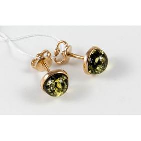 Золотые серьги Дарвин 912010337da с янтарём 912010337da фото