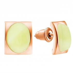 Золотые серьги Дарвин 912030016ba-б с янтарём 912030016ba-б фото