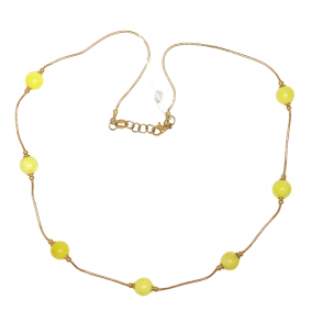 Золотое колье Дарвин 915030442aa с янтарём 915030442aa фото