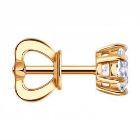 Золотые серьги SOKOLOV 9170002-5 с бриллиантом выращенным 9170002-5 фото