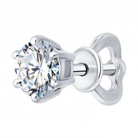 Золотые серьги SOKOLOV 9170003-3-5 с бриллиантом выращенным 9170003-3-5 фото