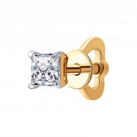 Золотые серьги SOKOLOV 9170008-5 с бриллиантом выращенным 9170008-5 фото