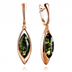 Золотые серьги Дарвин 919010007ab-з с янтарём 919010007ab-з фото