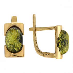 Золотые серьги Дарвин 919010009 с янтарём 919010009 фото