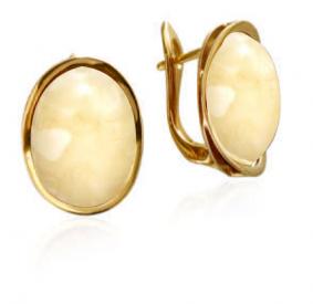 Золотые серьги Дарвин 919030038aa с янтарём 919030038aa фото