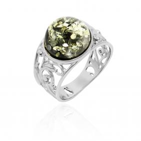 Серебряное кольцо Дарвин 920011545ba-з с янтарём 920011545ba-з фото
