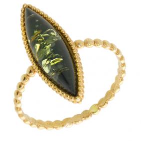 Кольцо из золочёного серебра Дарвин 920012074ba-з с янтарём 920012074ba-з фото