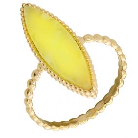 Кольцо из золочёного серебра Дарвин 920032074ba-ж с янтарём 920032074ba-ж фото