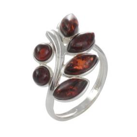 Серебряное кольцо Дарвин 920041018aa-к с янтарём 920041018aa-к фото