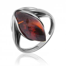 Серебряное кольцо Дарвин 920041023aa-к с янтарём 920041023aa-к фото