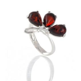 Серебряное кольцо Дарвин 920041042aa-к с янтарём 920041042aa-к фото