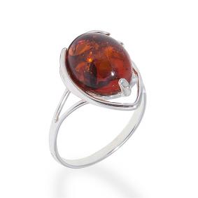 Серебряное кольцо Дарвин 920041065-ск с янтарём 920041065-ск фото