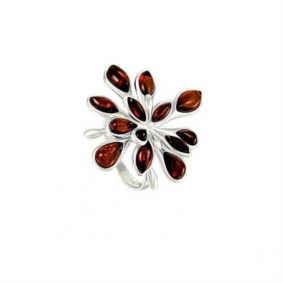 Серебряное кольцо Дарвин 920041183aa-к с янтарём 920041183aa-к фото