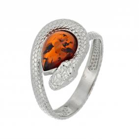 Серебряное кольцо Дарвин 920041216aa-к с янтарём 920041216aa-к фото