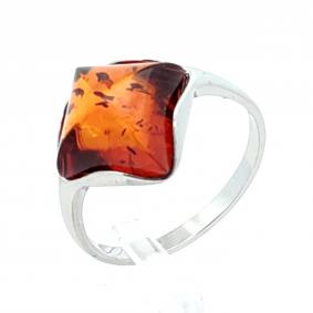 Серебряное кольцо Дарвин 920041222aa-к с янтарём 920041222aa-к фото