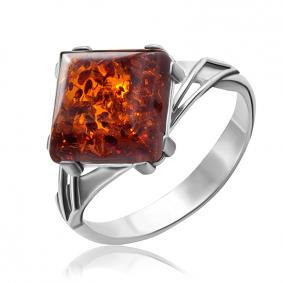 Серебряное кольцо Дарвин 920041438aa-к с янтарём 920041438aa-к фото