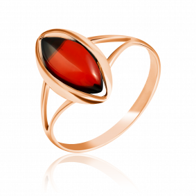 Кольцо из золочёного серебра Дарвин 920042029aa-ск с янтарём 920042029aa-ск фото