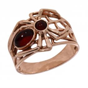 Кольцо из золочёного серебра Дарвин 920042208aa-к с янтарём 920042208aa-к фото