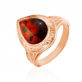 Кольцо из золочёного серебра Дарвин 920042321aa-к с янтарём 920042321aa-к фото