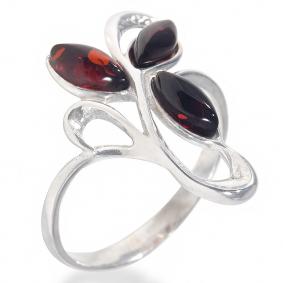 Серебряное кольцо Дарвин 920061095aa с янтарём 920061095aa фото