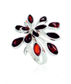 Серебряное кольцо Дарвин 920061183aa с янтарём 920061183aa фото