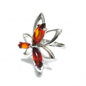 Серебряное кольцо Дарвин 920061241aa с янтарём 920061241aa фото