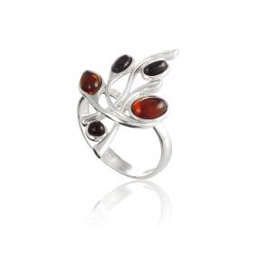 Серебряное кольцо Дарвин 920101034 с янтарём 920101034 фото