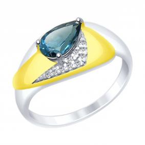 Кольцо из лимонного серебра SOKOLOV 92011463 с топазом, фианитом и Лондон топазом 92011463 фото
