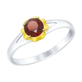 Серебряное кольцо SOKOLOV 92011509 с гранатом 92011509 фото