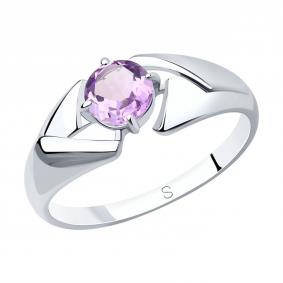 Серебряное кольцо SOKOLOV 92011603 с аметистом 92011603 фото