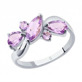 Серебряное кольцо SOKOLOV 92011658-91 с аметистом 92011658-91 фото