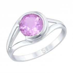 Серебряное кольцо SOKOLOV 92011732 с аметистом 92011732 фото