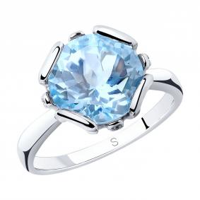 Серебряное кольцо SOKOLOV 92011761 с топазом и фианитом 92011761 фото