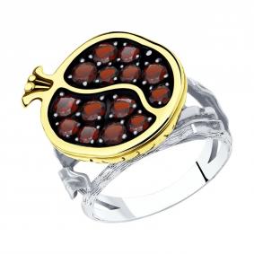 Кольцо из лимонного серебра SOKOLOV 92011937-91 с гранатом 92011937-91 фото