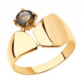 Кольцо из золочёного серебра SOKOLOV 92011958 с раухтопазом 92011958 фото