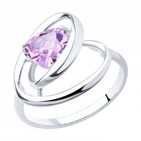Серебряное кольцо SOKOLOV с ситаллом цвета Аметист 92011976 92011976 фото